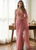 Dusty Rose Organza Saree