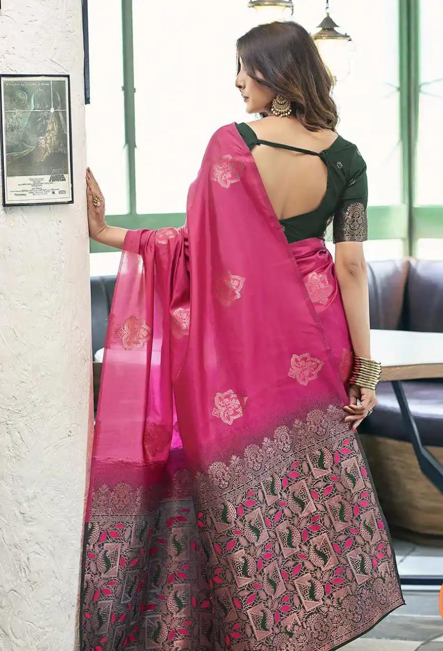 Magenta Art Silk Saree