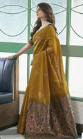 Mustard Jacquard Saree