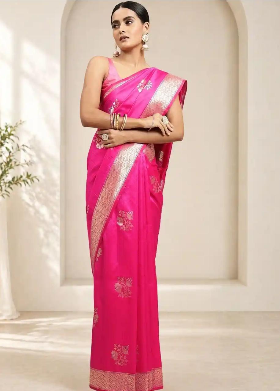 Rani Pink Soft Silk Saree