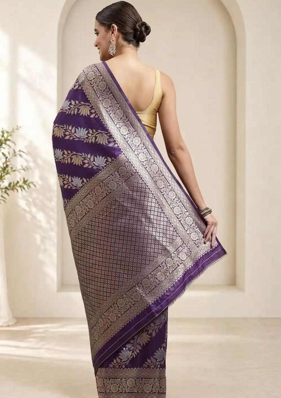 Purple Banarasi Saree