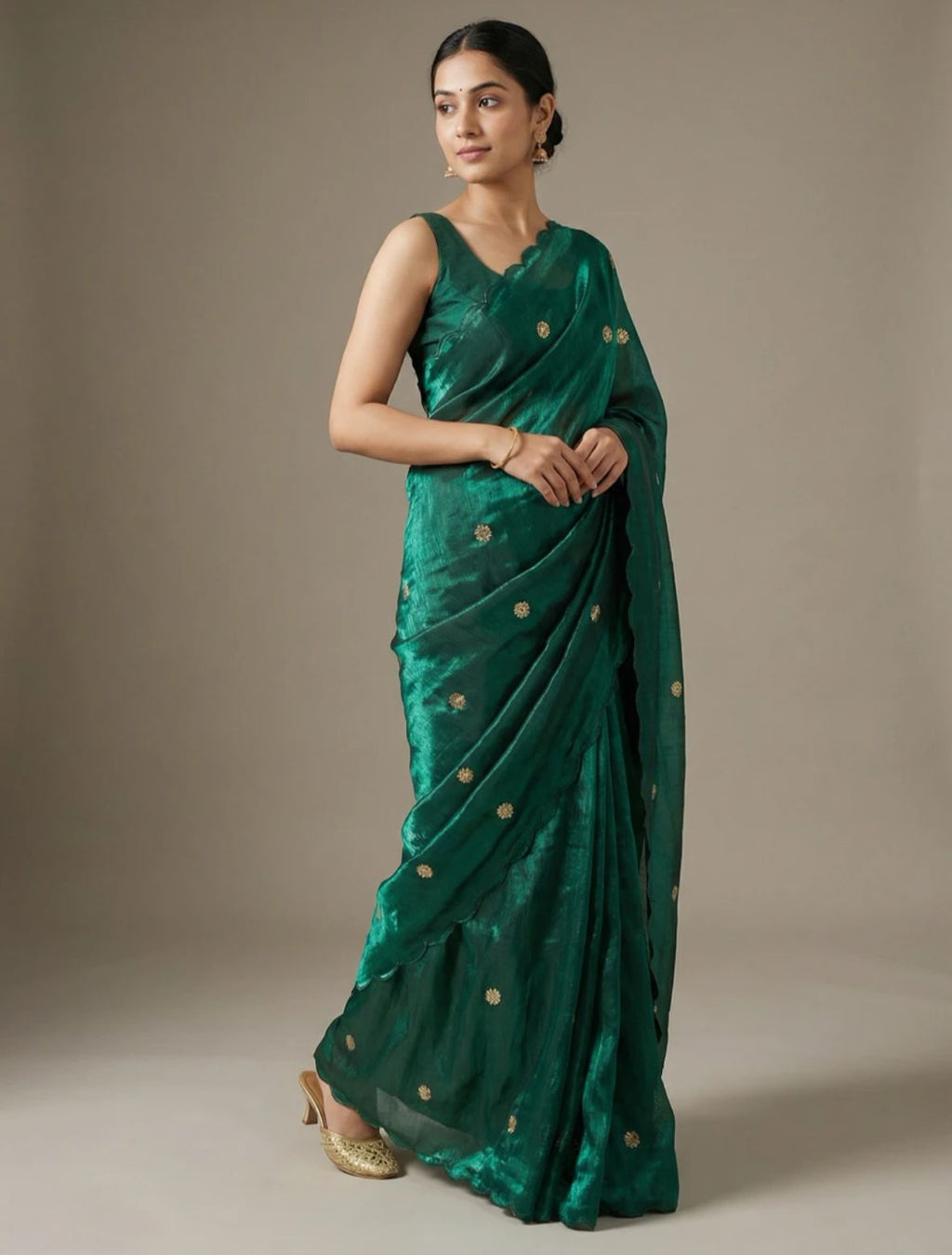 Emerald Shimmer Saree