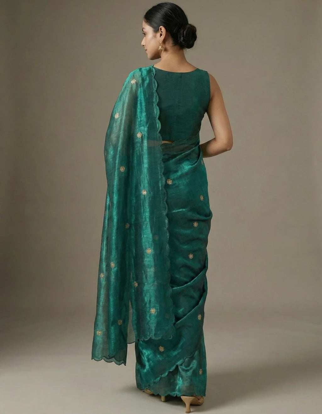 Emerald Shimmer Saree
