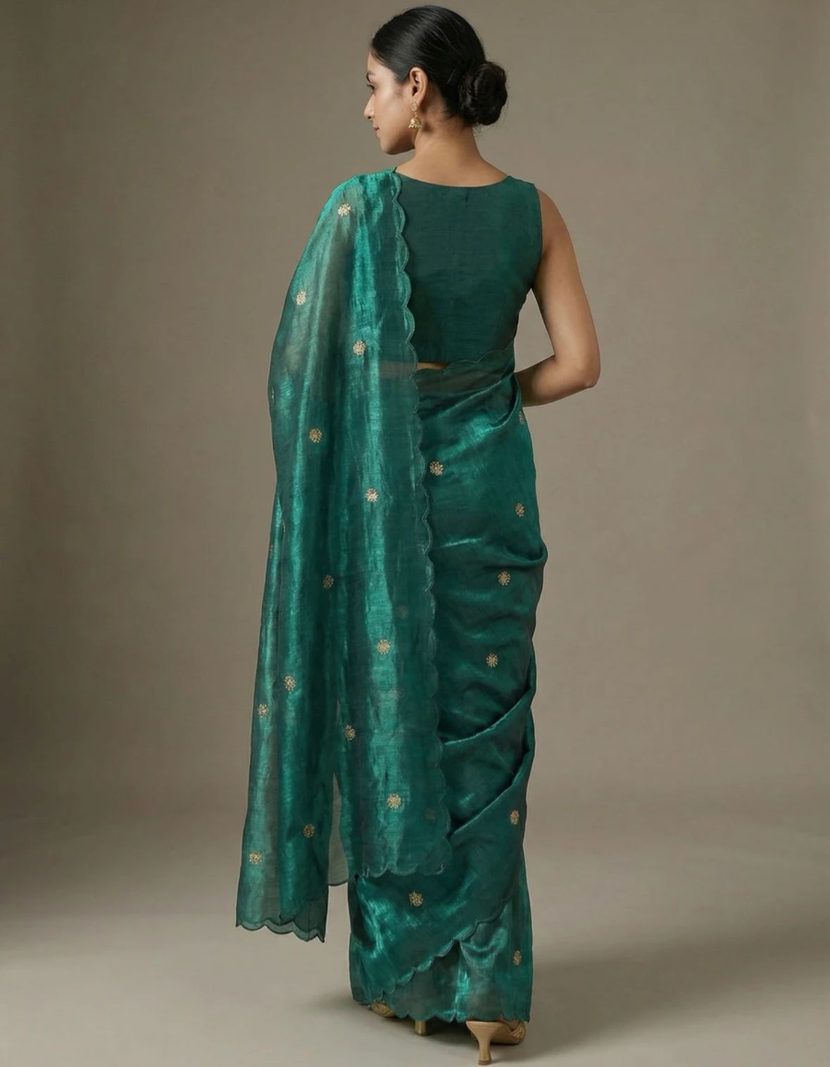 Emerald Shimmer Saree