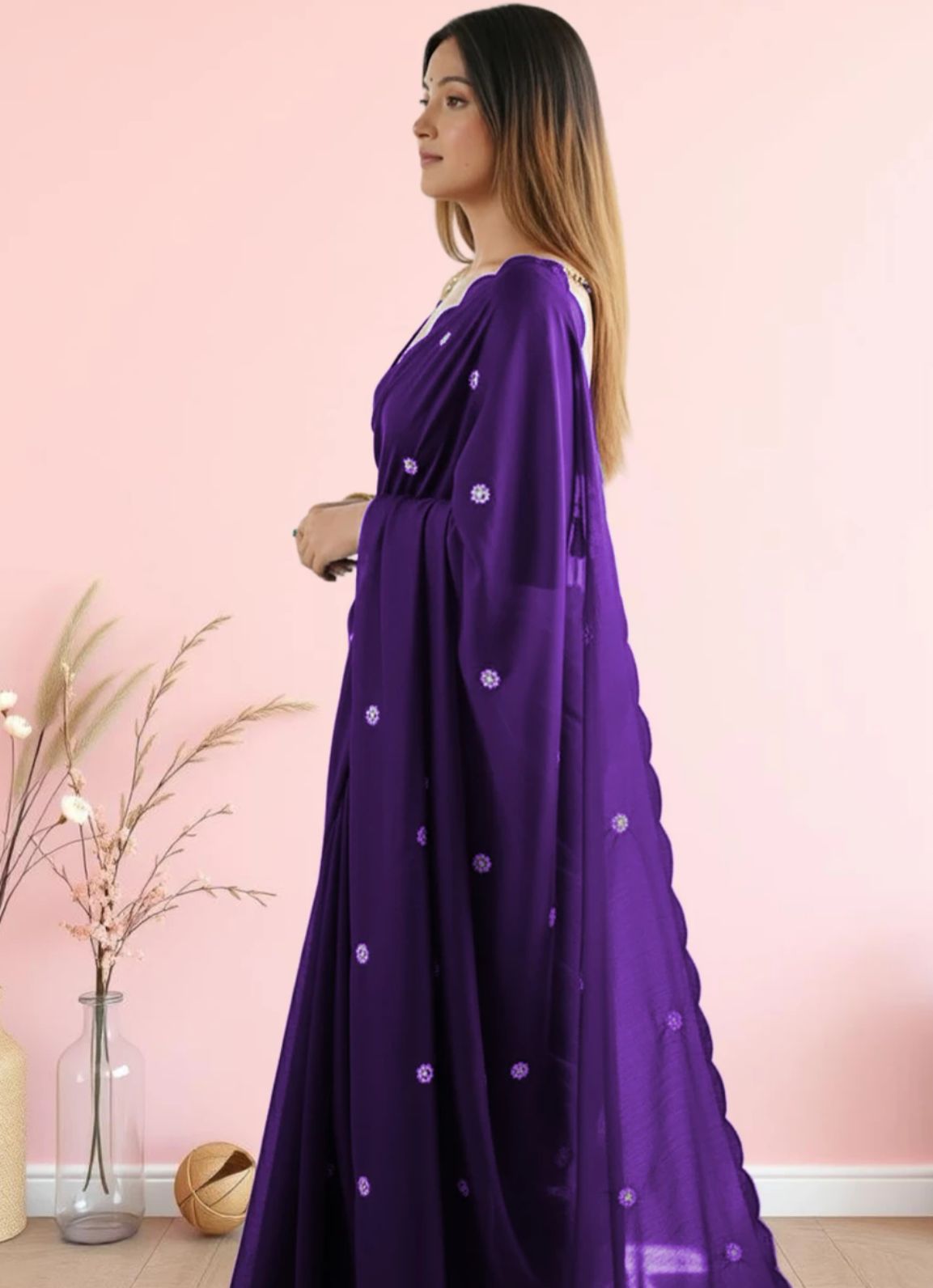 Royal Violet Saree