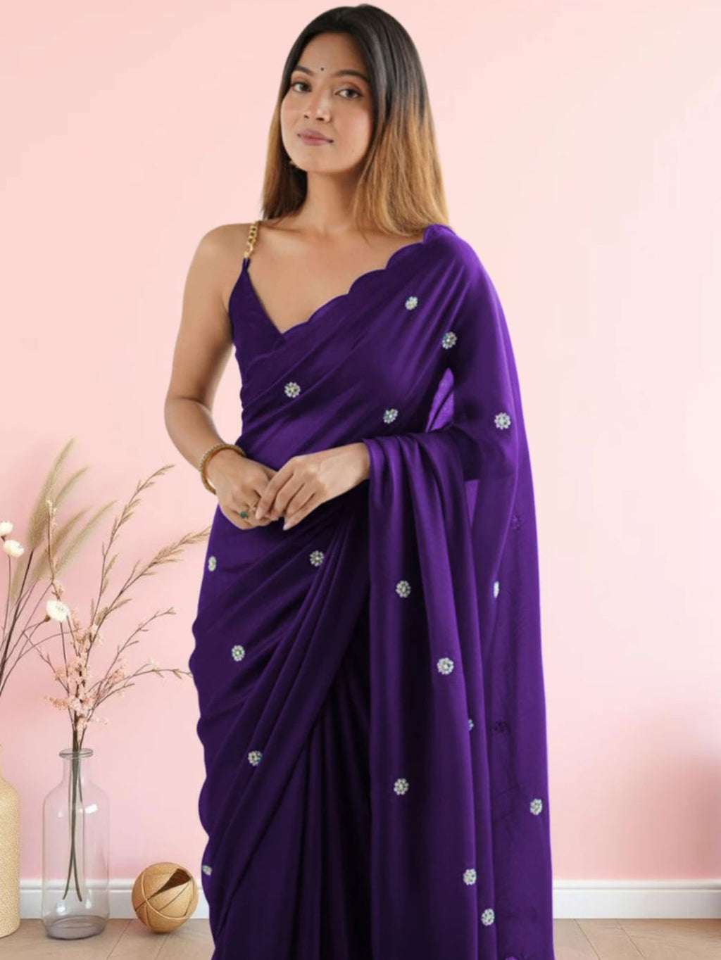 Royal Violet Saree