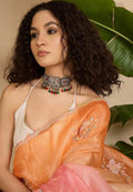 Peach Ombre Organza Saree
